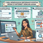 pengguna sedang mencari informasi kontak website di internet