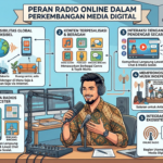 penyiar radio online sedang melakukan siaran digital